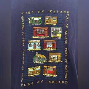 Fruit of the Loom Navy Pubs of Ireland Graphic Tee